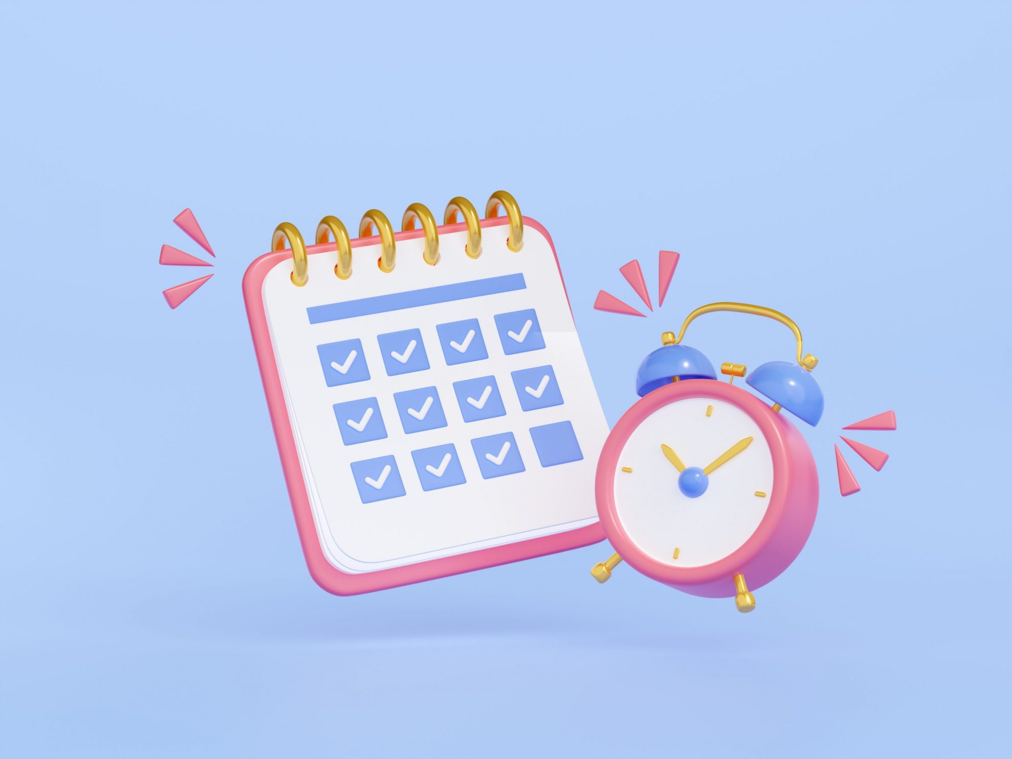 Illustration of calendar and alarm clock illustrates blog: "Is It Bad To File Your Taxes Early?"