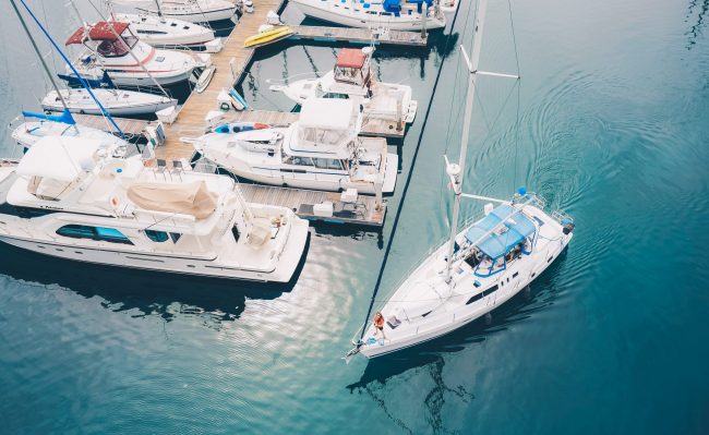 Aerial view of boats on pier illustrates blog