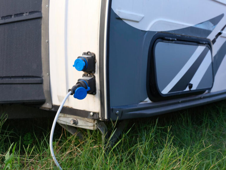 7202 Electric RV parked at a California campground