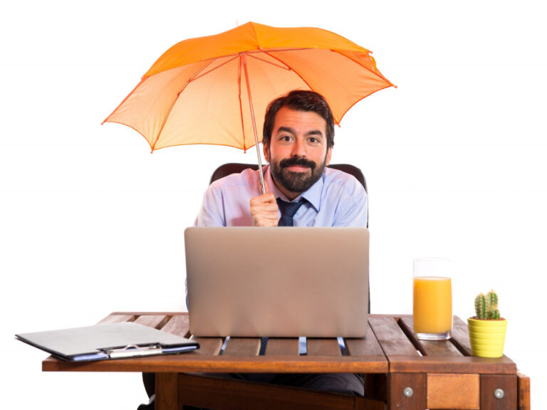 4652 insurance agent explaining umbrella and cyber insurance policies