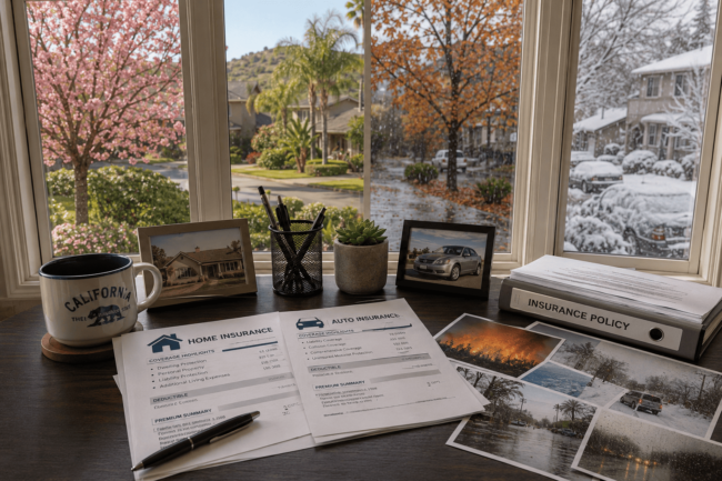 Insurance policy review for seasonal insurance risks in California